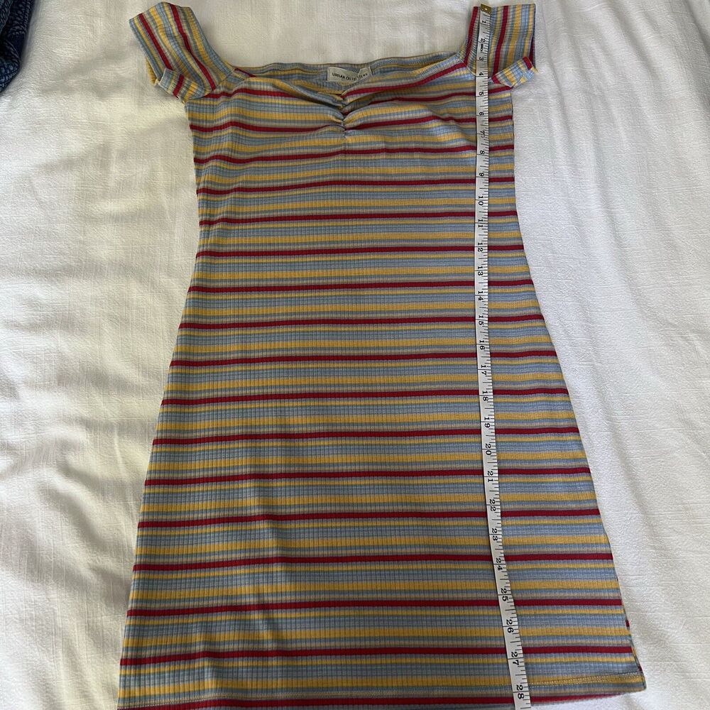 Urban Outfitters Women’s UO Off-The-Shoulder Striped Bodycon‎ Dress Size Medium - Picture 9 of 9